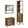vidaXL F&uuml;rdőszoba b&uacute;tor szett polcokkal t&aacute;rol&oacute;val 3 pcs Barna Faanyag