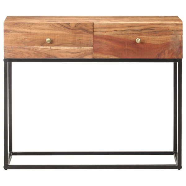 vidaXL nyers ak&aacute;cfa t&aacute;lal&oacute;asztal 90 x 35 x 75 cm