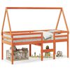 vidaXL viaszbarna t&ouml;m&ouml;r fenyőfa magas&iacute;tott &aacute;gy tetővel 75 x 190 cm