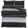 vidaXL 2 db 240 x 220 cm + 60 x 70 cm 100% Cotton Black Stripes