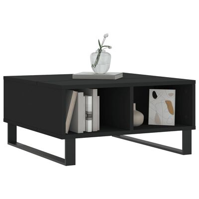 vidaXL fekete szerelt fa dohányzóasztal 60x 60 x 30 cm