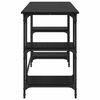 vidaXL Asztal polcokkal Fekete t&ouml;lgy 140 x 50 x 75 cm Faanyag