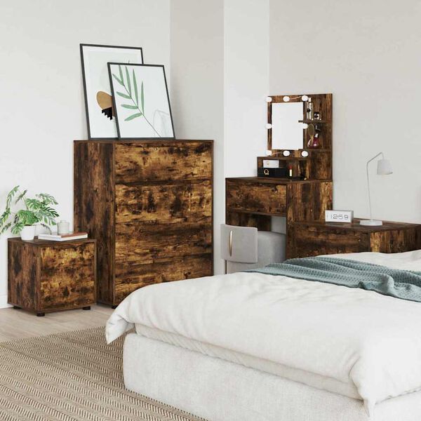 vidaXL F&uuml;rdőszoba Sz&eacute;k&eacute;ny F&uuml;st&ouml;lt t&ouml;lgy 40,5 x 40 x 44 cm Faanyag