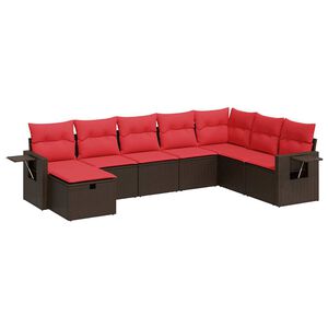 vidaXL 8 r&eacute;szes barna polyrattan kerti &uuml;lőgarnit&uacute;ra p&aacute;rn&aacute;kkal