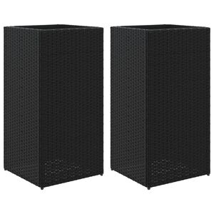 vidaXL 2 db fekete polyrattan kerti &uuml;ltetől&aacute;da 40x40x80 cm
