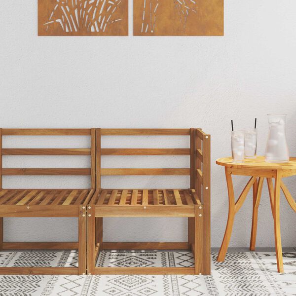 vidaXL K&uuml;lt&eacute;ri Sarokkanap&eacute; T&ouml;m&ouml;r Ak&aacute;cfa Term&eacute;szetes 63 x 63 x 73 cm