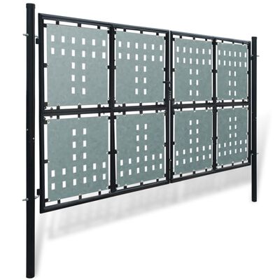 vidaXL fekete kerítés kapu 300 x 225 cm