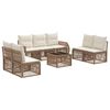 vidaXL Kerti Kanap&eacute; Szett 8 pcs Beige &eacute;s Kr&eacute;msz&iacute;nű polirattan