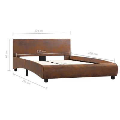 vidaXL barna műbőr ágykeret 120 x 200 cm