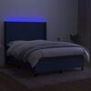 vidaXL k&eacute;k sz&ouml;vet rug&oacute;s &eacute;s LED-es &aacute;gy matraccal 140x190 cm