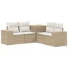vidaXL Kanap&eacute; Szett 5 db Beige &eacute;s Kr&eacute;msz&iacute;nű Poli rattan &eacute;s ac&eacute;l