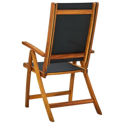 vidaXL 4 darab összecsukható tömör akácfa és textilén kerti szék