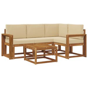 vidaXL K&uuml;lt&eacute;ri kanap&eacute; szett p&aacute;rn&aacute;val 5 pcs Term&eacute;szetes &eacute;s b&eacute;zs