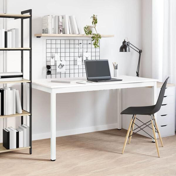 vidaXL &Eacute;tkezőasztal Feh&eacute;r 140 x 80 x 75 cm T&ouml;m&ouml;r fenyőfa