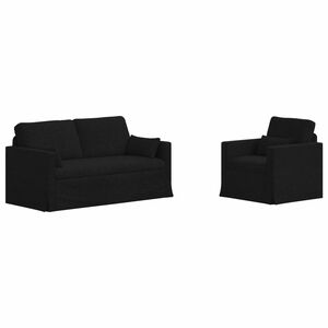 vidaXL Kanap&eacute; Szett 2 pcs Fekete 158 x 78 x 80 cm sz&ouml;vet
