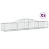 vidaXL 5 db &iacute;ves horganyzott vas gabion kos&aacute;r 300x50x40/60 cm