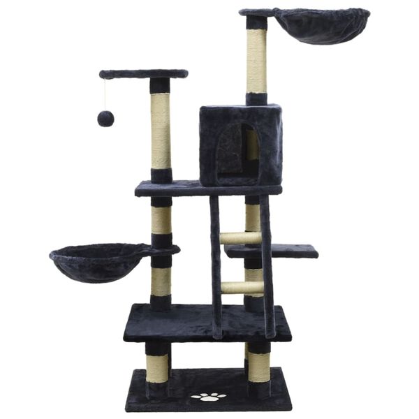 vidaXL kék macskabútor szizál kaparófákkal 122 cm