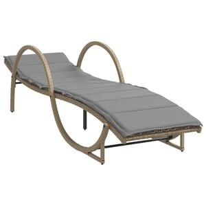 vidaXL b&eacute;zs polyrattan napoz&oacute;&aacute;gy p&aacute;rn&aacute;val 60 x 199 x 42 cm