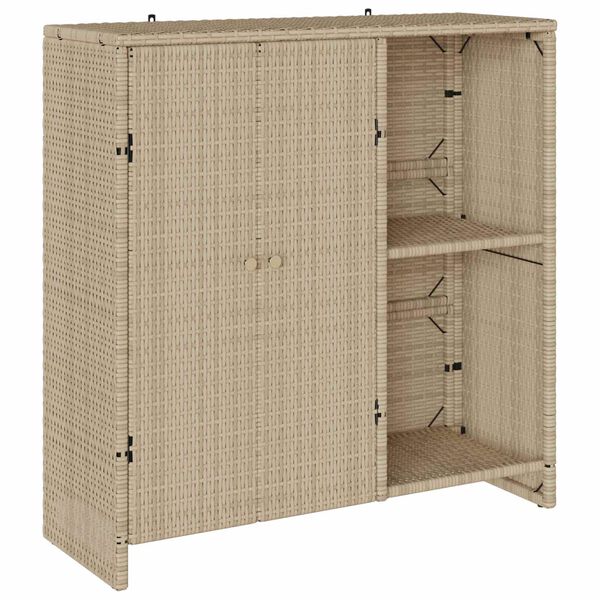 vidaXL T&aacute;rol&oacute;szekr&eacute;ny polcokkal ajt&oacute;val B&eacute;zs 100 x 36 x 102 cm Rattan