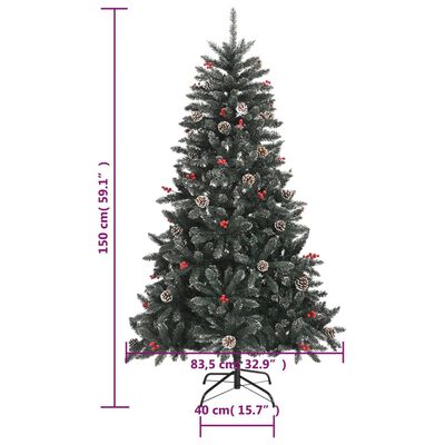 vidaXL zöld PVC műkarácsonyfa állvánnyal 150 cm