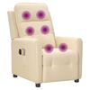 vidaXL krémszínű szövet elektromos masszázsfotel