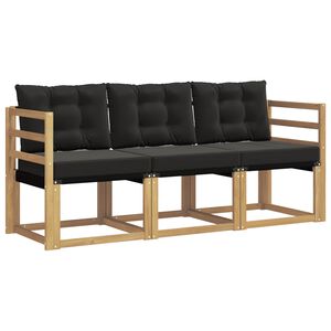 vidaXL K&uuml;lt&eacute;ri kanap&eacute; szett p&aacute;rn&aacute;val 3 pcs Feh&eacute;r &eacute;s Fekete