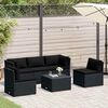 vidaXL 4 r&eacute;szes fekete polyrattan kerti b&uacute;torszett p&aacute;rn&aacute;kkal