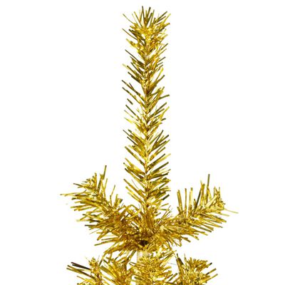 vidaXL arany vékony fél műkarácsonyfa állvánnyal 180 cm