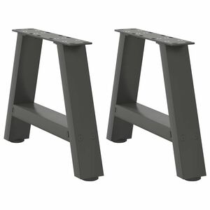 vidaXL 2 db antracitsz&uuml;rke A-alak&uacute; ac&eacute;l doh&aacute;nyz&oacute;asztal l&aacute;b 30x(30-31) cm