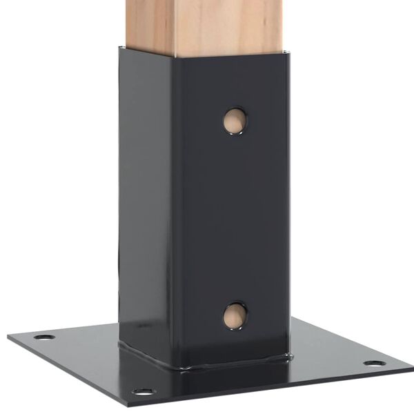 vidaXL 12 db antracit porsz&oacute;rt ac&eacute;l oszlopalapok n&eacute;gyzet alak&uacute; 71x71mm