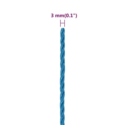 vidaXL kék polipropilén munkakötél 3 mm 25 m