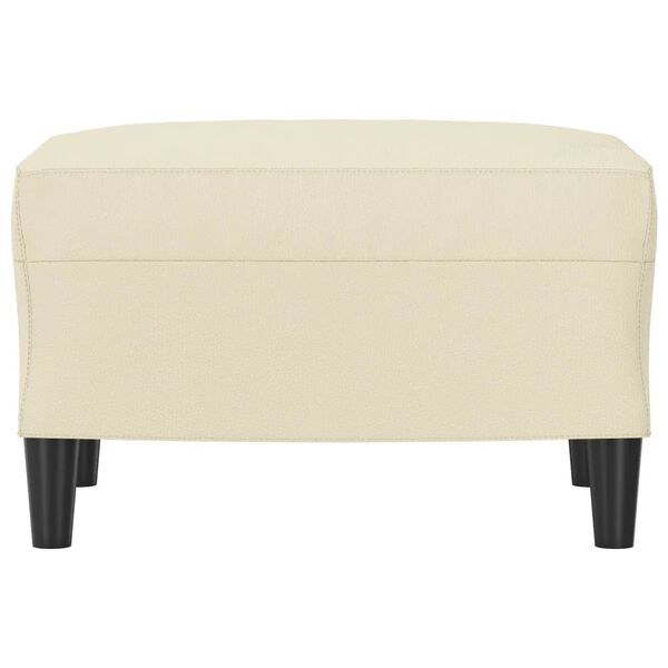 vidaXL krémszínű műbőr lábzsámoly 60 x 50 x 41 cm