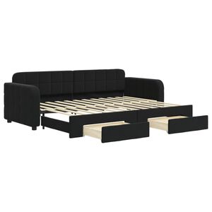 vidaXL fekete kih&uacute;zhat&oacute; b&aacute;rsony heverő fi&oacute;kkal 80 x 200 cm