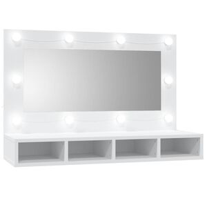 vidaXL feh&eacute;r t&uuml;kr&ouml;s szekr&eacute;ny LED-ekkel 90x31,5x62 cm