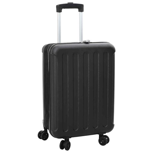 vidaXL Bőr&ouml;nd z&aacute;rral Fekete 43 x 27 x 66 cm ABS Műanyag