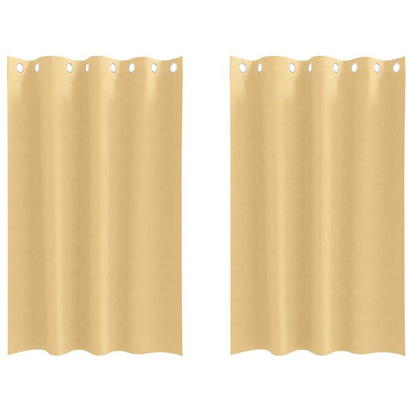 vidaXL Fekete F&uuml;gg&ouml;ny Gyűrűkkel 2 pcs B&eacute;zs 175 x 140 cm Poli&eacute;szter