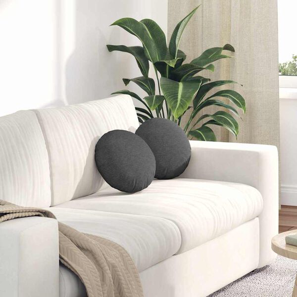 vidaXL Ülőpárnák 2 pcs Sötétszürke Ø 30 cm Bársonyos szövet