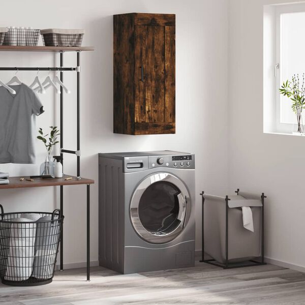 vidaXL f&uuml;st&ouml;s t&ouml;lgy sz&iacute;nű szerelt fa fali szekr&eacute;ny 34,5 x 34 x 90 cm