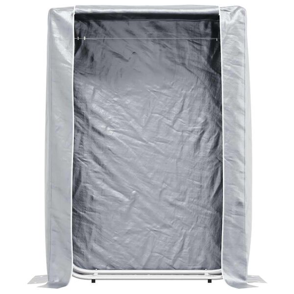 vidaXL Tűzifa &aacute;llv&aacute;ny esőv&eacute;dővel 100x25x150 cm Horganyzott ac&eacute;l