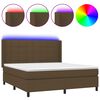vidaXL barna sz&ouml;vet rug&oacute;s &eacute;s LED-es &aacute;gy matraccal 160x200 cm