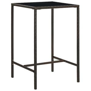 vidaXL barna polyrattan &eacute;s &uuml;veg kerti b&aacute;rasztal 70 x 70 x 110 cm