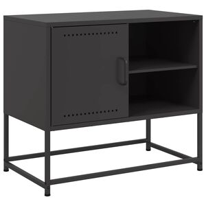 vidaXL fekete ac&eacute;l TV-szekr&eacute;ny 68 x 39 x 60,5 cm