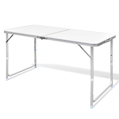 Összecsukható Állítható Kemping Alumínium Asztal 120 x 60 cm