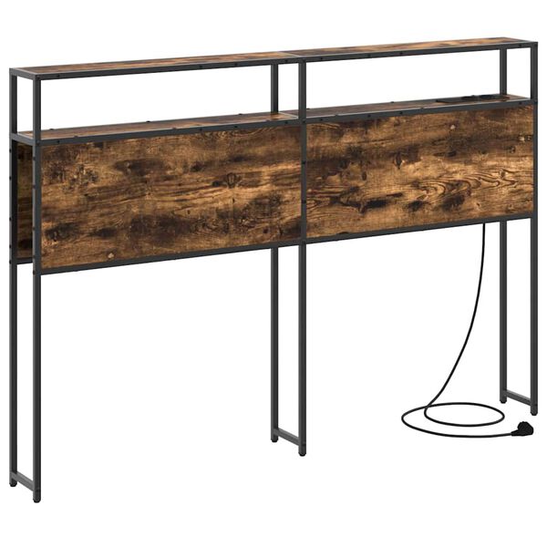 vidaXL T&aacute;rol&oacute; fejt&aacute;mla polcokkal F&uuml;st&ouml;lt t&ouml;lgy 120 cm Faanyag