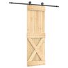 vidaXL Cs&uacute;sz&oacute; ajt&oacute; Term&eacute;szetes &eacute;s Fekete 70 x 210 cm Szil&aacute;rd Fenyőfa