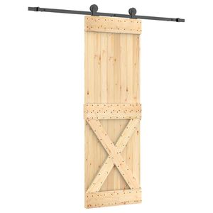 vidaXL Cs&uacute;sz&oacute; ajt&oacute; Term&eacute;szetes &eacute;s Fekete 70 x 210 cm Szil&aacute;rd Fenyőfa