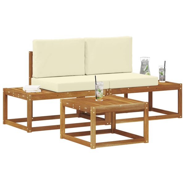 vidaXL K&uuml;lt&eacute;ri kanap&eacute; szett p&aacute;rn&aacute;val 3 pcs Term&eacute;szetes