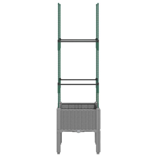 vidaXL világosszürke PP rácsos kerti ültetőláda 40 x 40 x 142,5 cm