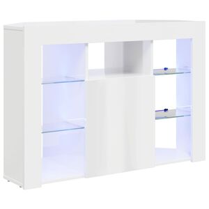 vidaXL Sarok LED TV szekr&eacute;ny 100x40x68cm Magas f&eacute;nyű Feh&eacute;r Szerelt Fa