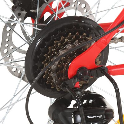 vidaXL 21 sebességes piros mountain bike 27,5 hüvelykes kerékkel 38 cm